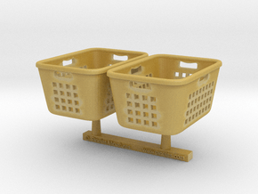 Laundry Basket 01. 1:24 Scale in Tan Fine Detail Plastic