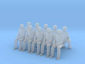 Pilot 01 seated pose .1:72 Scale  x 10 units in Clear Ultra Fine Detail Plastic