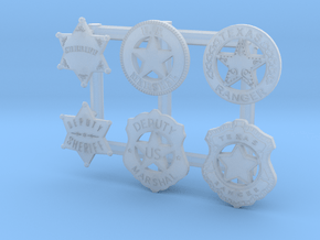 1:6  WESTERN BADGES COLLECTION in Clear Ultra Fine Detail Plastic