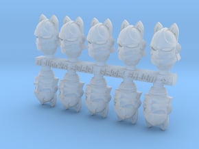 Nyabbat-pattern helms for catgirl space nuns in Clear Ultra Fine Detail Plastic