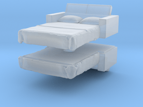 Sofa Bed (x2) 1/87 in Clear Ultra Fine Detail Plastic