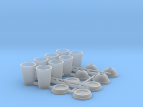 Coffee Cups Small in 1/12 scale in Clear Ultra Fine Detail Plastic
