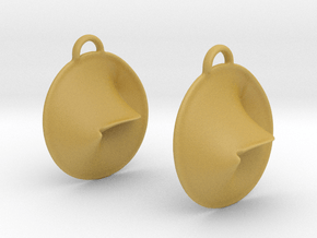 Obscure Circular Earrings (2nd Edition) in Tan Fine Detail Plastic