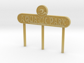 Modern Aquatic Park Sign in Tan Fine Detail Plastic