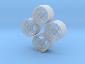 18'' Rotiform GTB wheels in 1/24 scale in Clear Ultra Fine Detail Plastic