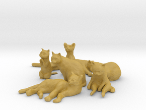 1/32 Cats Poses Collection in Tan Fine Detail Plastic