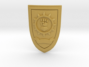 Heraldic Fist Shield in Tan Fine Detail Plastic