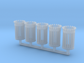TrashBin 05. 1:87 Scale (HO) in Clear Ultra Fine Detail Plastic