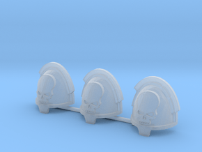 Skull bladeguards shoulder pads x3 L in Clear Ultra Fine Detail Plastic