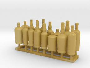 Bottles Ver02. 1:12 Scale in Tan Fine Detail Plastic