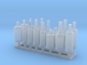 Bottles Ver02. 1:12 Scale in Clear Ultra Fine Detail Plastic