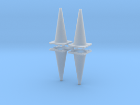 traffic cones 1/24 x4 in Clear Ultra Fine Detail Plastic