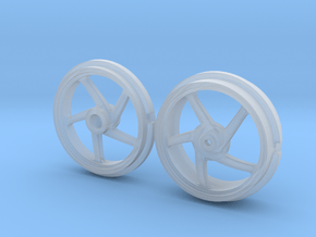916 5 Spoke Motorcycle Wheels in Clear Ultra Fine Detail Plastic