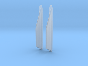 Dual Top fins for Tracy in Clear Ultra Fine Detail Plastic