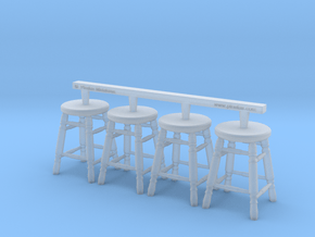 Stool 03. 1:24 Scale x4 Units in Clear Ultra Fine Detail Plastic