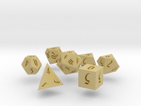 Gothic RPG Polyhedral Dice Set in Tan Fine Detail Plastic