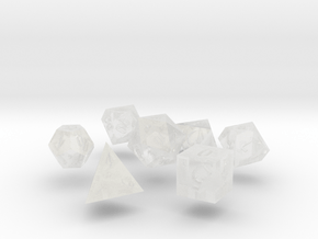 Gothic RPG Polyhedral Dice Set in Clear Ultra Fine Detail Plastic