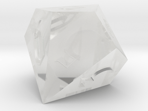 d10 Gothic Sharp edges in Clear Ultra Fine Detail Plastic