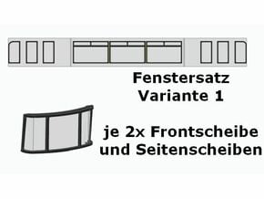 Fenstersatz 1 für Gotha Straßenbahn in Clear Ultra Fine Detail Plastic