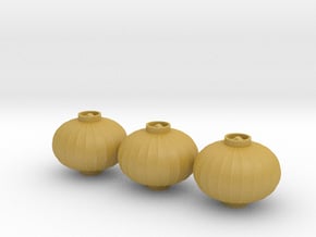 1/25th Chinese Lanterns, Ellipse, 17mm Dia x3 in Tan Fine Detail Plastic