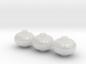1/25th Chinese Lanterns, Ellipse, 17mm Dia x3 in Clear Ultra Fine Detail Plastic