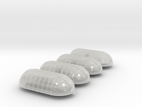 2x Large WWII Oxygen Tank-style Gas Tanks in Clear Ultra Fine Detail Plastic