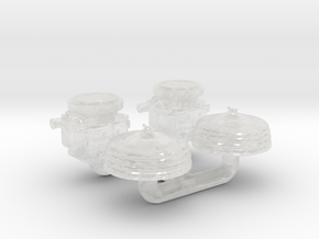 Ribbed Mushroom Air Cleaners X2 in Clear Ultra Fine Detail Plastic