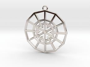 Resurrection Emblem 01 Medallion (Sacred Geometry) in Rhodium Plated Brass
