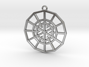 Resurrection Emblem 01 Medallion (Sacred Geometry) in Natural Silver
