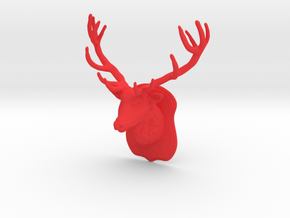 Miniature Wall Antler Decor in Red Smooth Versatile Plastic