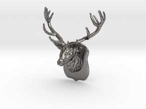 Miniature Wall Antler Decor in Processed Stainless Steel 316L (BJT)