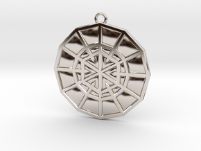 Resurrection Emblem 02 Medallion (Sacred Geometry) in Rhodium Plated Brass
