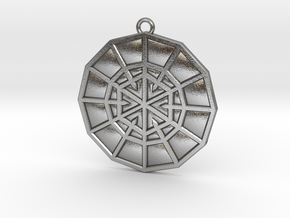 Resurrection Emblem 02 Medallion (Sacred Geometry) in Natural Silver