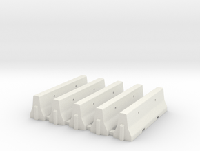 Jersey Barriers - 5 pack  in White Natural Versatile Plastic