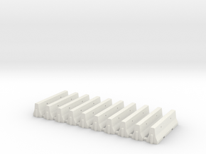 Jersey Barriers - 10 pack in White Natural Versatile Plastic