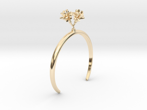 Bracelet with two small flowers of the Cherry R in 14k Gold Plated Brass: Small