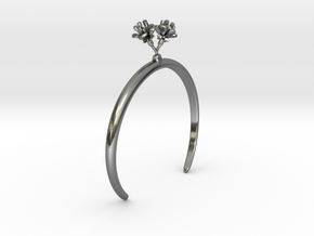 Bracelet with two small flowers of the Cherry R in Polished Silver: Large