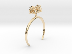Bracelet with four small flowers of the Cherry in 14k Gold Plated Brass: Small