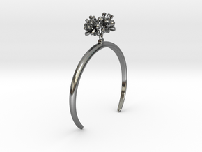 Bracelet with four small flowers of the Cherry in Polished Silver: Large