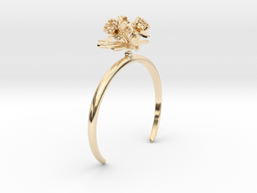 Bracelet with three small flowers of the Choisya in 14k Gold Plated Brass: Small