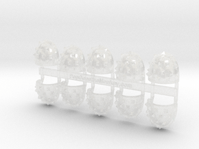 10x Spiked Pauldron - G:6a Shoulder Pad in Clear Ultra Fine Detail Plastic