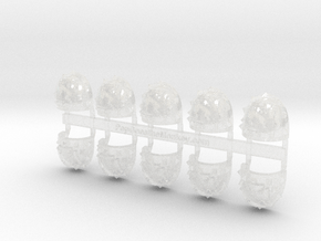 10x Elite 1 - G:6a Spiked Shoulder Pads in Clear Ultra Fine Detail Plastic
