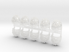 10x Plague Fly - G:6a Studded Shoulder Pads in Clear Ultra Fine Detail Plastic