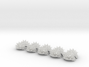 5x Spiked - T:3a Tartaros Shoulder Sets in Clear Ultra Fine Detail Plastic