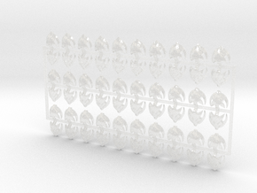 60x Moon Wolves : Shoulder Insignia pack in Clear Ultra Fine Detail Plastic