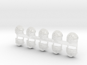 10x Checkered Skull - T:1a Terminator Shoulders in Clear Ultra Fine Detail Plastic