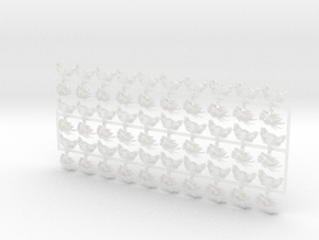 60x Dragon Head - Right Shoulder Insignias in Clear Ultra Fine Detail Plastic
