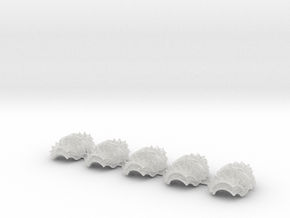 5x Round Spiked - T:2a Cataphractii Shoulder Sets in Clear Ultra Fine Detail Plastic