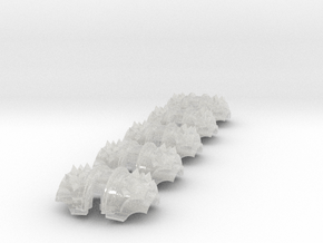 5x Square Spiked - T:2a Cataphractii Shoulder Sets in Clear Ultra Fine Detail Plastic