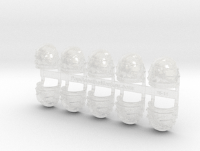 10x Thunder Eagles  - G:1b Shoulder Pads in Clear Ultra Fine Detail Plastic